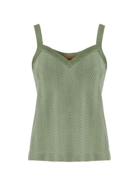 Missoni V-neck chevron-pattern tank top - Green - zdjęcie produktu nr 1