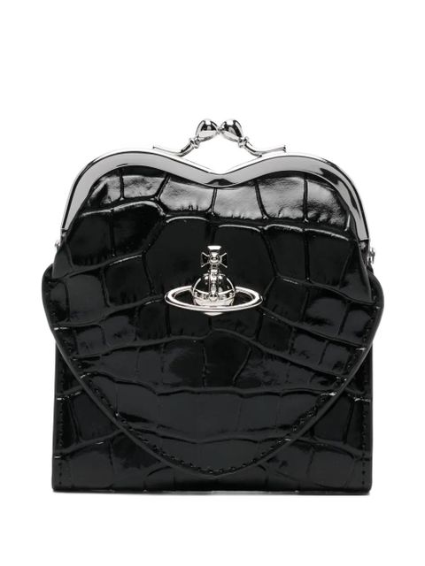 Vivienne Westwood heart-frame croc-embossed wallet - Black - zdjęcie produktu nr 1
