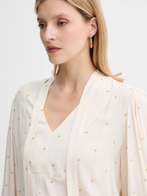 Twinset bluzka damska kolor beżowy wzorzysta 252TP2032