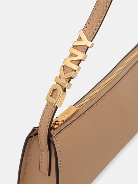 Dkny torebka skórzana kolor beżowy R433YG57