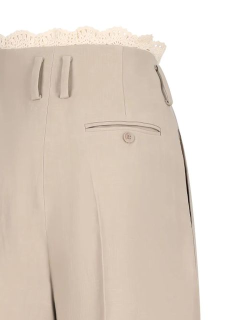Magda Butrym crochet-trim wide-leg trousers - Neutrals