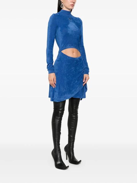 Diesel mock-neck tie-front dress - Blue