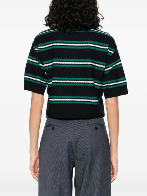 SANDRO striped polo top - Blue