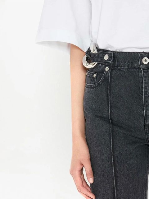 JW Anderson chain-detail straight leg cropped jeans - Black - zdjęcie produktu nr 2
