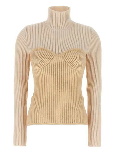 Jean Paul Gaultier ribbed corset sweater - White - zdjęcie produktu nr 1