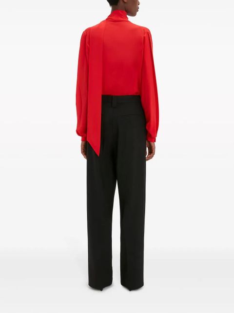 Victoria Beckham scarf-detail silk blouse - Red - zdjęcie produktu nr 2