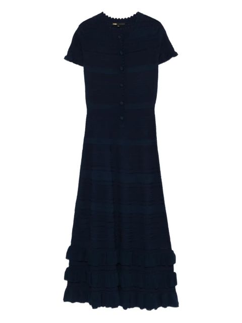 Maje short-sleeve knitted midi dress - Blue - zdjęcie produktu nr 1