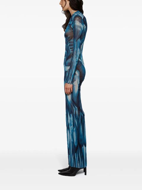 Jean Paul Gaultier Écorché-print dress - Blue