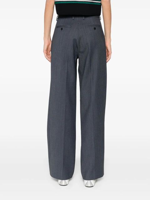 SANDRO striped straight-leg trousers - Blue