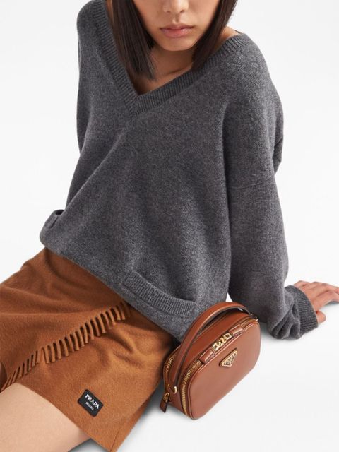 Prada wraparound cashmere miniskirt - Orange