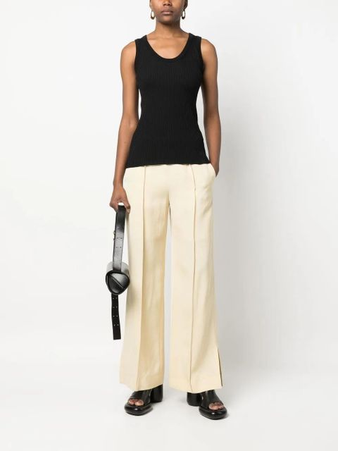 Jil Sander logo-embroidered ribbed top - Black - zdjęcie produktu nr 2