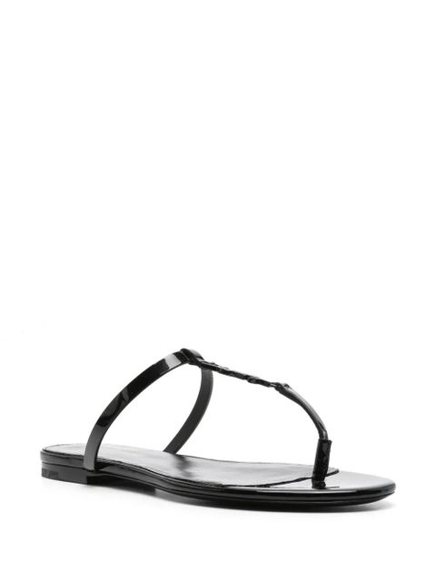 Saint Laurent Cassandra leather slides - Black - zdjęcie produktu nr 2