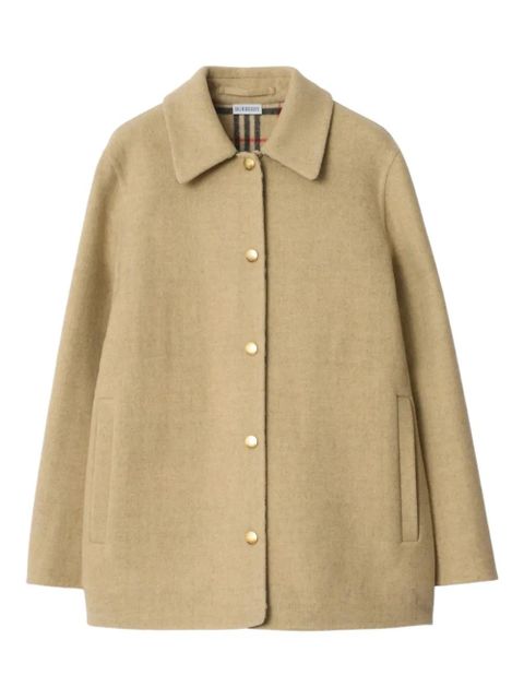 Burberry check-lined wool overshirt - Neutrals - zdjęcie produktu nr 1