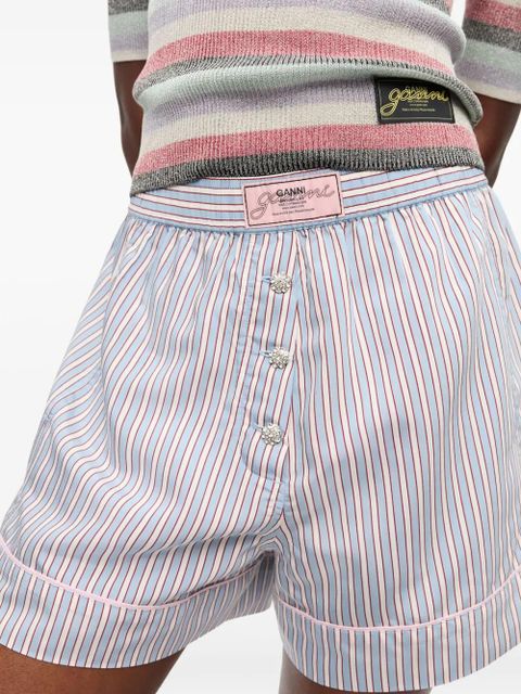 GANNI striped shorts - White