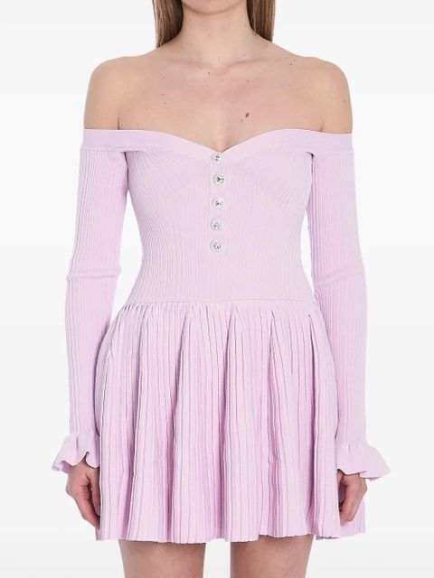Self-Portrait ribbed mini dress - Pink - zdjęcie produktu nr 1