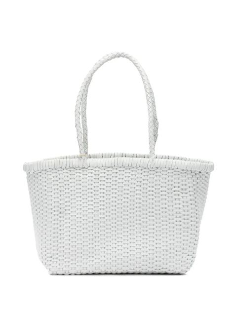 DRAGON DIFFUSION small woven leather shoulder bag - White