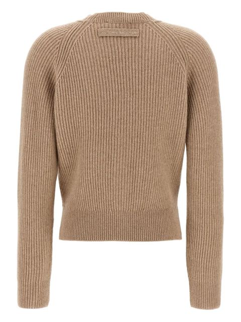 Victoria Beckham stepped-hem ribbed cardigan - Neutrals - zdjęcie produktu nr 2