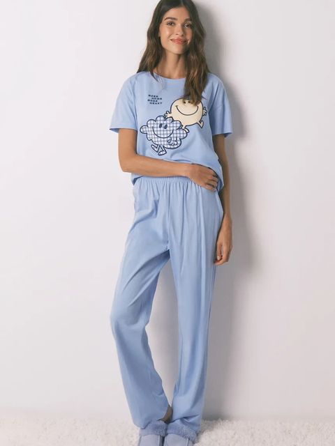 women'secret piżama bawełniana damska kolor niebieski bawełniana 3132248 - zdjęcie produktu nr 1