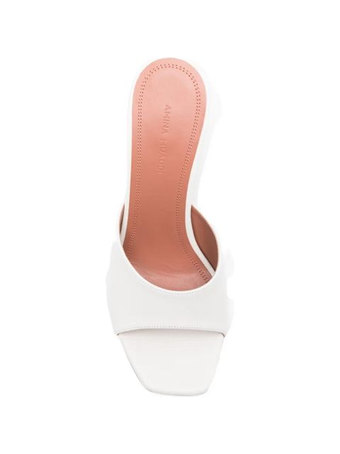 Amina Muaddi Lupita square-toe heeled sandals - White