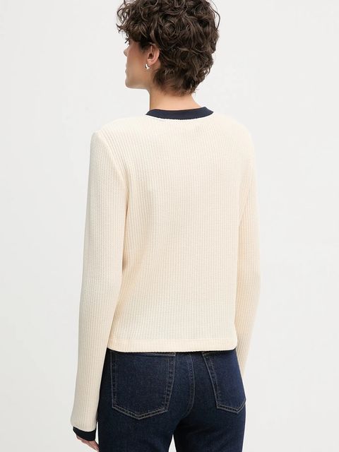 Calvin Klein Jeans longsleeve kolor beżowy LV047D225G