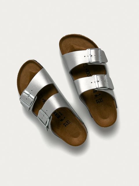 Birkenstock klapki Arizona damskie kolor srebrny 1012283