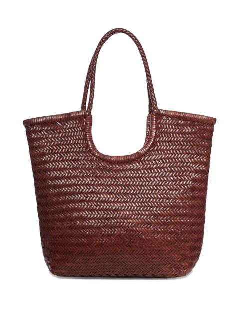 DRAGON DIFFUSION NS Diagonal Triple Jump leather tote bag - Brown - zdjęcie produktu nr 2