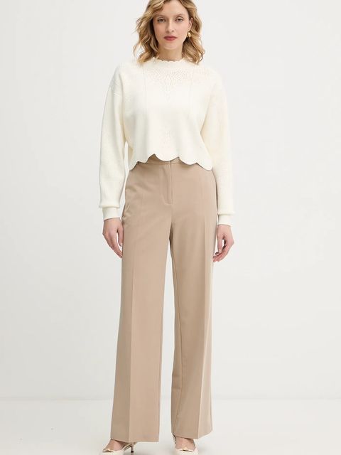 Twinset sweter z domieszką wełny damski kolor beżowy 252TT3210 - zdjęcie produktu nr 2