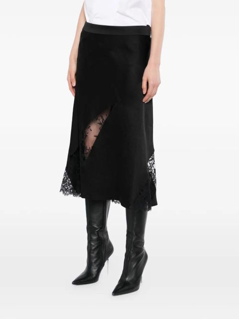 Alexander McQueen lace-trim asymmetric skirt - Black
