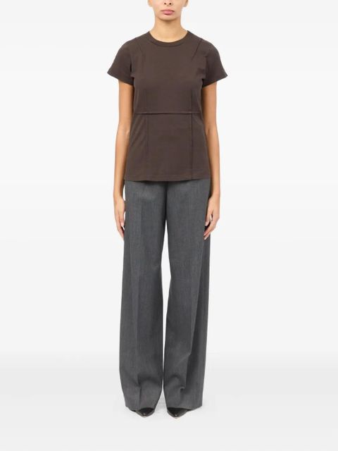 MM6 Maison Margiela panelled short-sleeve T-shirt - Brown - zdjęcie produktu nr 2