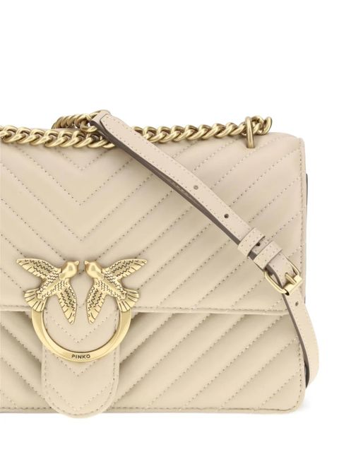 PINKO medium Love One chevron-quilted shoulder bag - Neutrals