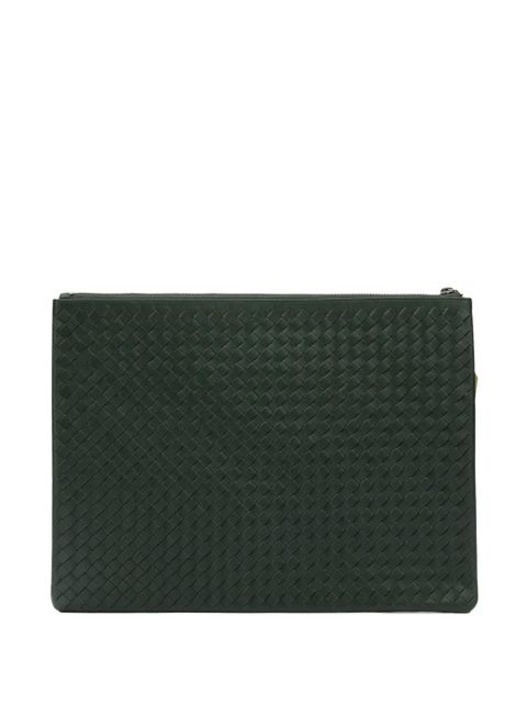 DRAGON DIFFUSION A4 woven leather clutch bag - Green - zdjęcie produktu nr 1