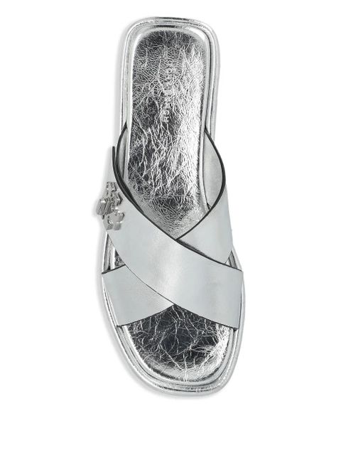 Tory Burch logo-plaque sandals - Silver