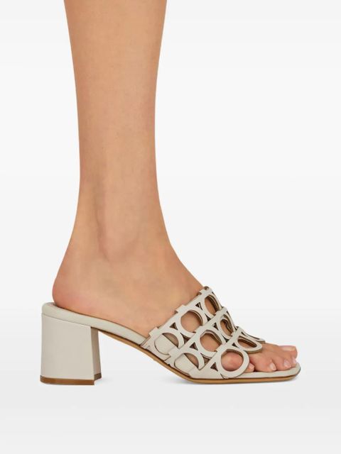 Ferragamo Gancini cut-out block-heel sandals - Neutrals