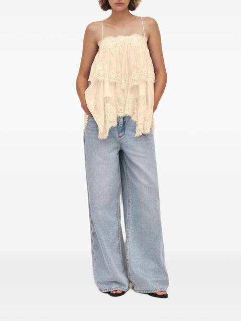 Aje Ophelia lace-trimmed tiered mini dress - Yellow - zdjęcie produktu nr 2