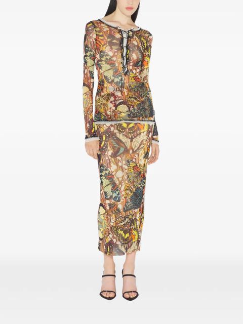 Jean Paul Gaultier Papillon Jaune lacing top - Neutrals