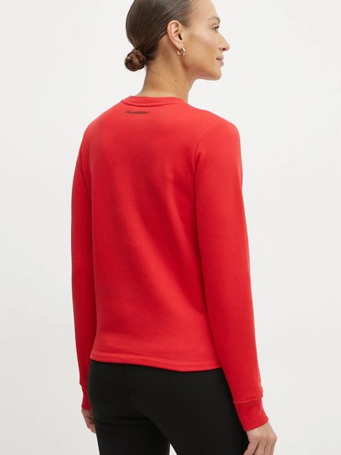 Karl Lagerfeld bluza damska kolor czerwony z aplikacją A1W20010