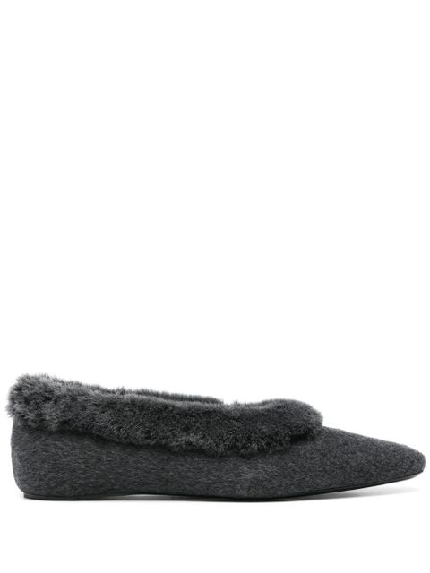 TOTEME shearling-trim ballerinas - Grey - zdjęcie produktu nr 1