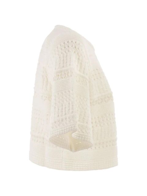 Weekend Max Mara open-knit cotton top - White