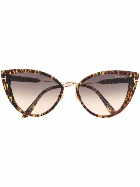 TOM FORD Eyewear leopard cat-eye frame sunglasses - Brown - zdjęcie produktu nr 1