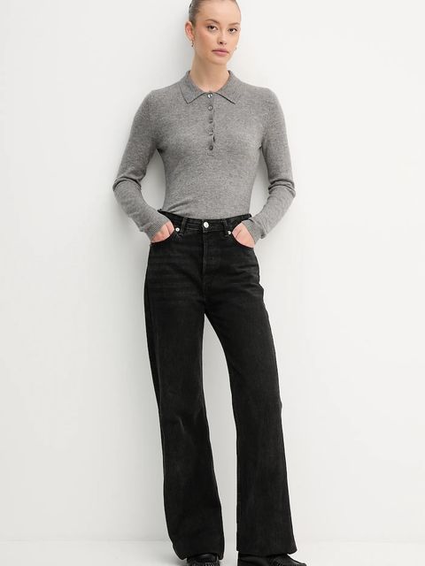 United Colors of Benetton sweter z dodatkiem wełny damski kolor szary lekki 102HD301H - zdjęcie produktu nr 2