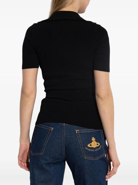 Vivienne Westwood Marina ribbed polo top - Black