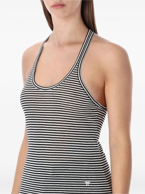 TOM FORD striped-pattern tank - White