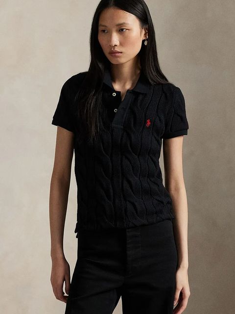 Polo Ralph Lauren polo damski kolor czarny 211971703