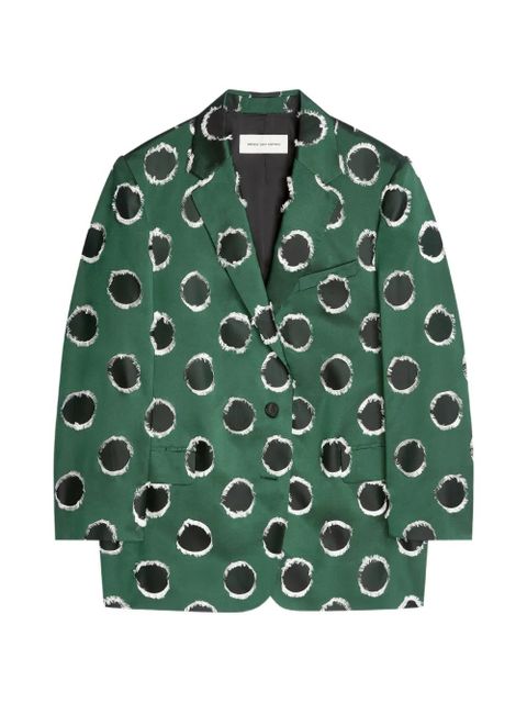DRIES VAN NOTEN polka dot-pattern oversized blazer - Green - zdjęcie produktu nr 1