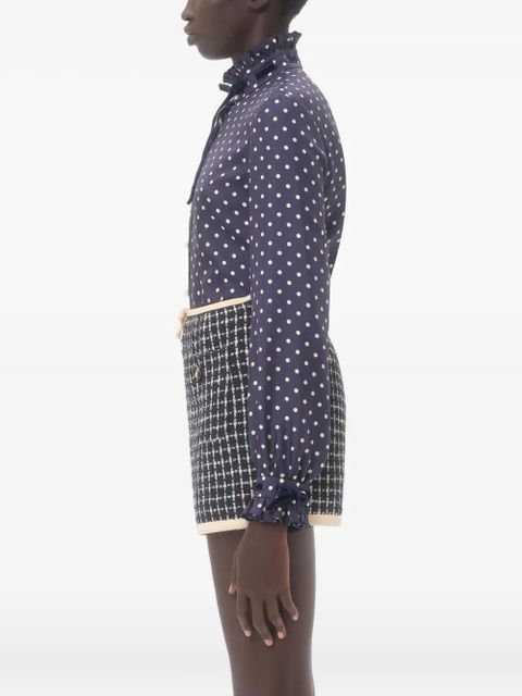 Valentino Garavani Plus de Pois-print twill shirt - Blue