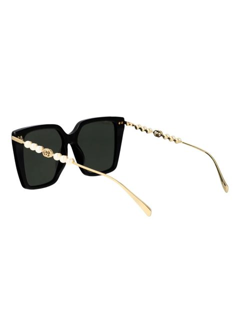 Gucci Eyewear pearl-embellished square-frame sunglasses - Black