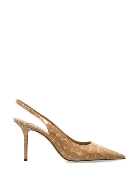 Jimmy Choo Love slingback pointed leather pumps - Neutrals - zdjęcie produktu nr 1