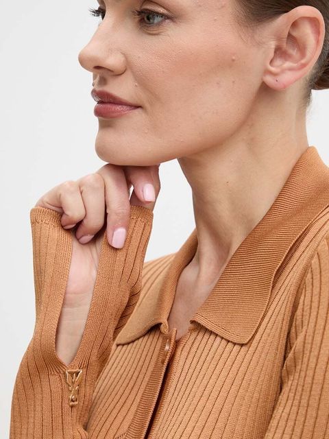 Patrizia Pepe sukienka kolor brązowy maxi dopasowana 8A1339 K9J5