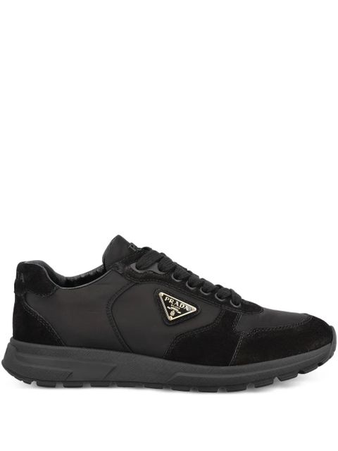 Prada logo-plaque leather sneakers - Black - zdjęcie produktu nr 1