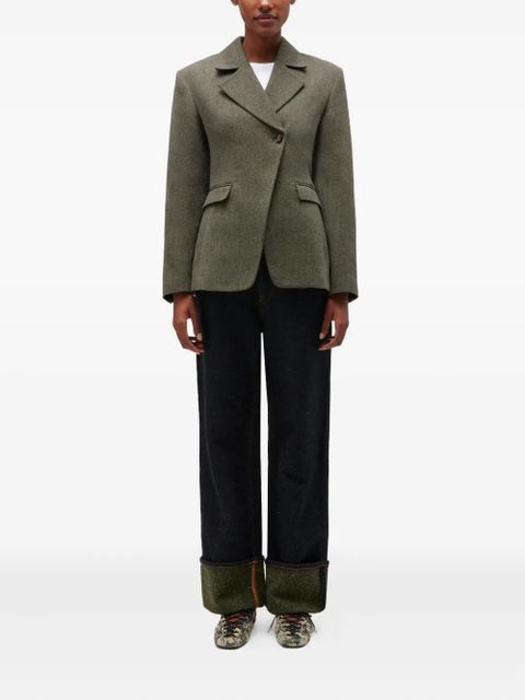 GANNI notched-lapels blazer - Green - zdjęcie produktu nr 2